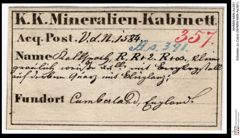 Etiketten zu Calcit (NHMW-MIN-As391)